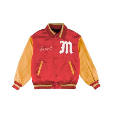Saint Mxxxxxx Varsity Jacket Red Yellow