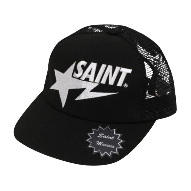 Saint Premium Black Trucker Cap Saint Premium Black Trucker Cap