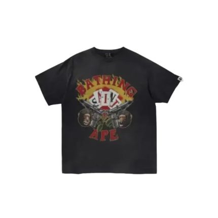 Charcoal BAPE x Saint Mx Guns Tee